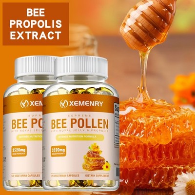 Bee Pollen Capsules - Bee Propolis Extract 3520mg - with Royal Jelly