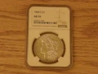 1888 San Francisco-Graded AU55- $1 Morgan Silver Dollar-Free shipping-#63