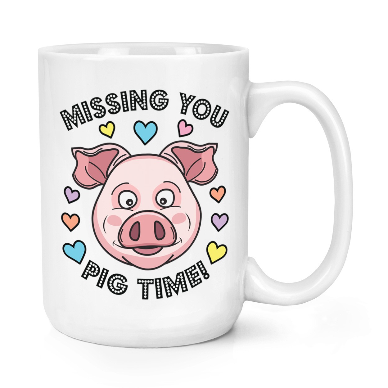 Missing You Pig Time 15oz Large Mug Cup Funny Animal Valentines Day Girlfriend
