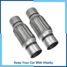 Pack2 2.5x6x10 Car Exhaust Flexible Pipe Tubing With Welding Extension Pipe