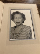 Woman Portait Photo, Striped dress 4"x5" in Cardboard Holder