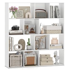 Open Shelf Bookcase w/12 Storage Compartments, 2 Anti-Tip Kits for Living Room