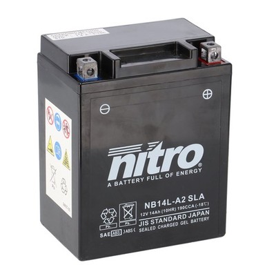Nitro Batterie 12V 14AH YB14L-A2 Gel (für: Honda CB 900 F2 Bol d'Or SC09 82-83 )