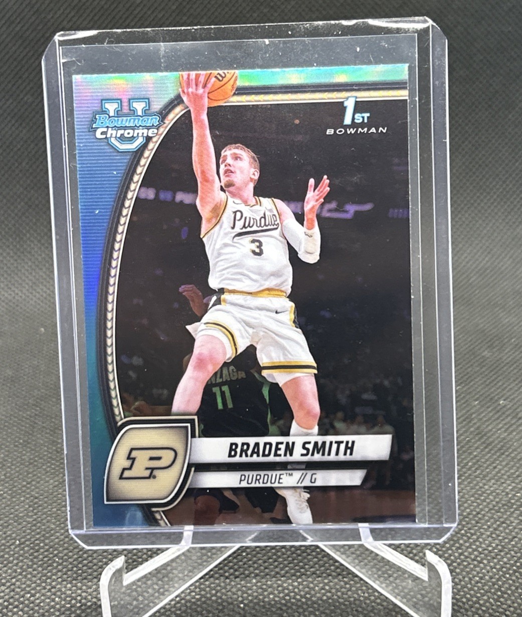 2024-25 Bowman University Chrome - Braden Smith #12 Sky Blue Refractor RC Purdue