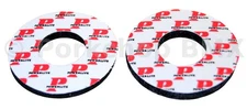 Powerlite old school BMX bicycle foam grip donuts RED and BLACK on WHITE
