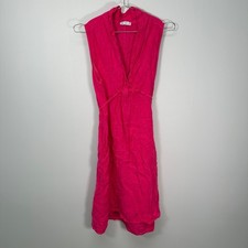 Hot Pink Sleeveless Linen Summer Sundress Large