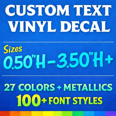 Custom Text Vinyl Lettering Sticker Decal Window Trailer Business Car Name Boat!
