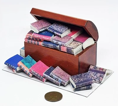 Dolls House Mahagoni Büchertruhe 1:12 Maßstab Miniatur Möbel T1 tumdee - Bild 1 von 4