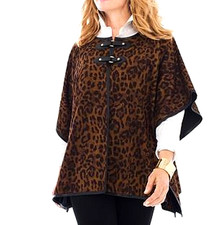 Chicos Leopard print Marcy cover Ruana size OS