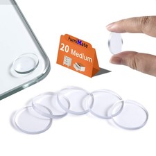 Glass Table Top Anti Slip Pads-Glass Bumpers, Medium 20mm, Clear