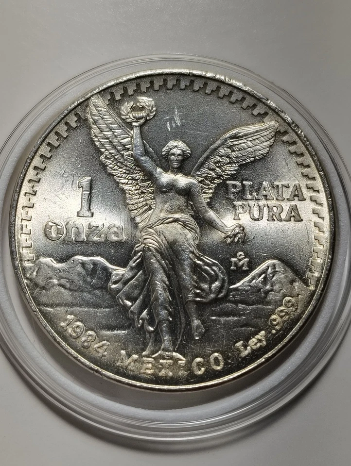 1984 Mexico Libertad 1oz Silver Coin .999 Toned Plata Pura - Image 2 of 4