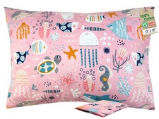 Toddler Pillow with Pillowcase - 13x18 Organic Cotton Hypoallergenic Kids Pil...