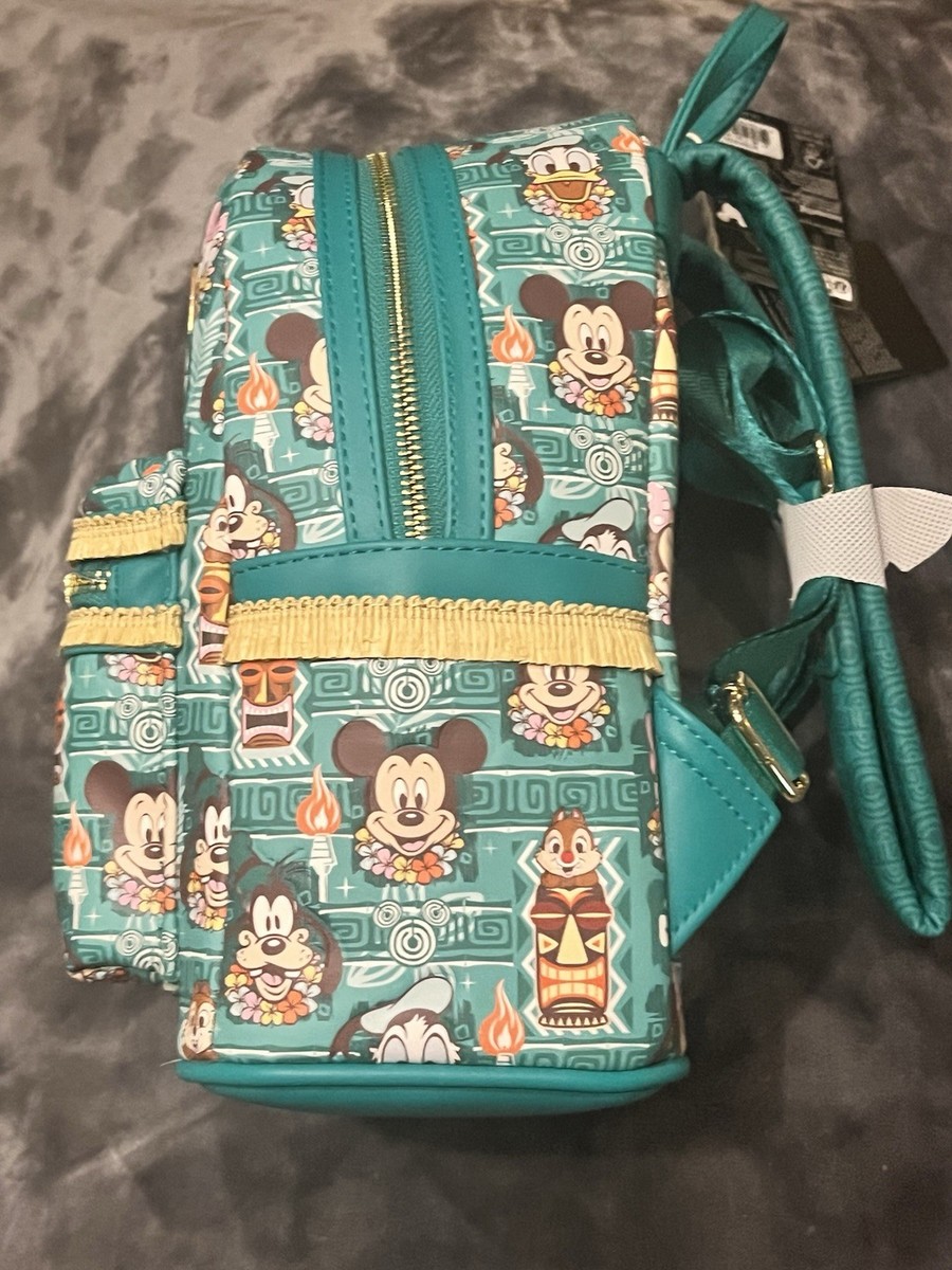 NWT Disney Mickey and Friends AOP Tiki Loungefly Backpack LE 1 of 1000 Disney Mickey Main Attraction Loungefly The Enchanted Tiki  main image 3