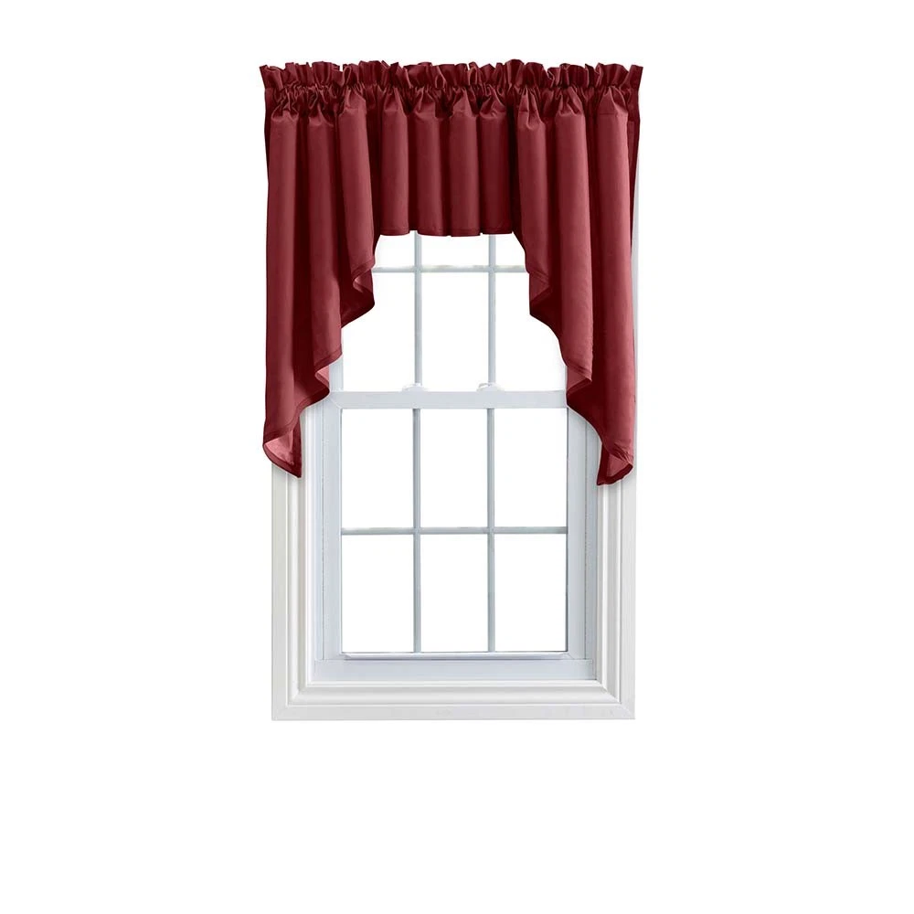 Ellis Stacey 3" Rod Pocket Solid Color Window Lined Swag Set 126"x36" Merlot