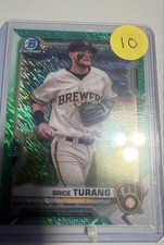 2021 Bowman - Chrome Prospects Brice Turang #BCP-10 Green Shimmer Refractor /99 
