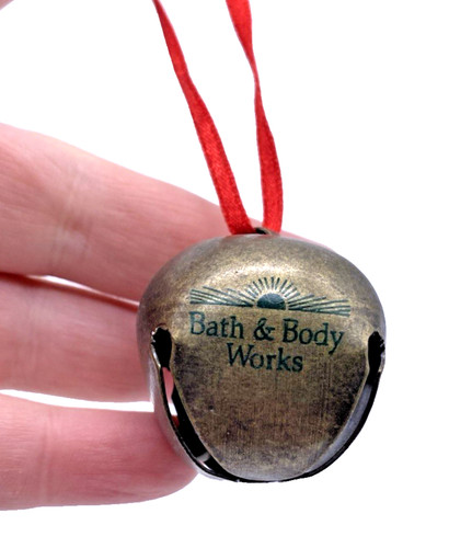 Bath & Body Works Christmas Ornament Brass Metal Bell Single Vtg Polar Express
