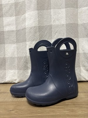 Crocs Handle it Rain Boots Navy Blue  Youth Size 3 j3- NWOT