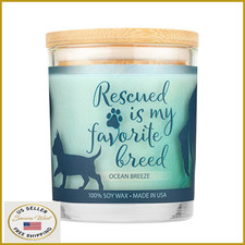 One Fur All Pet Lovers Candle - Ocean Breeze Pet Odor Eliminator - Non-Toxic