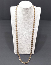 Lucky Brand Necklace Sand Dollar Flower Design Gold Tone Chain Links Adjustable