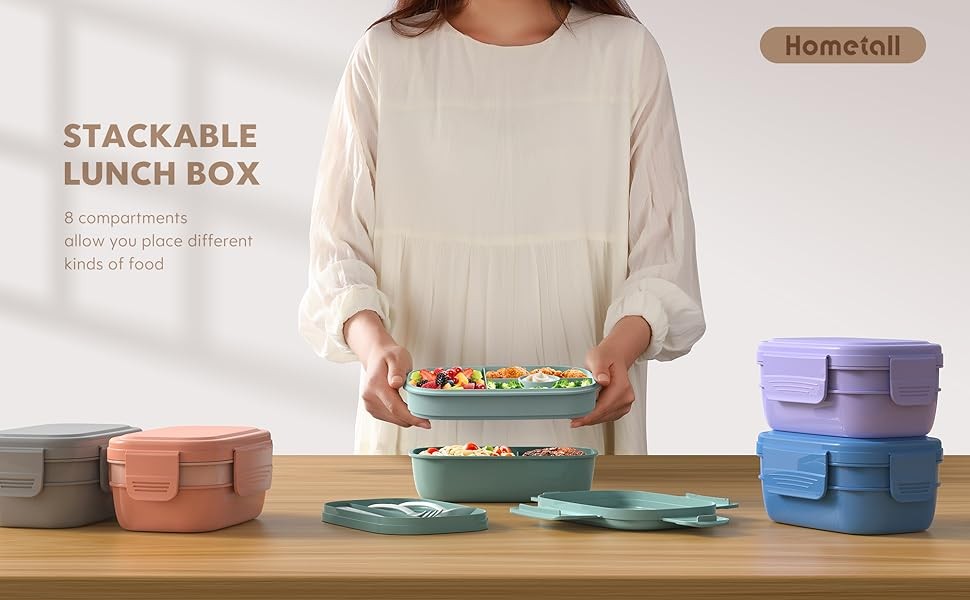 Bento Box Adult Lunch Box, 3 Staable Bento Lunch Containers for Bento Box Adult Lunch Box, 3 Staable Bento Lunch Containers for