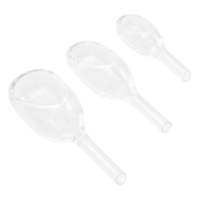 3 Pcs Experiment Laboratory Glass Weighing Funnel Clear Glass Boat