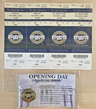 Rare NY Yankees Stadium 2009 Inaugural Season Ticket Stub Strip 1st Game Workout