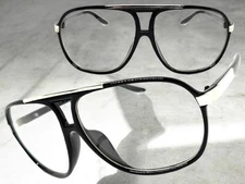 Men's Classic Vintage 80s Retro Hip Hop Style Clear Lens EYE GLASSES Black Frame