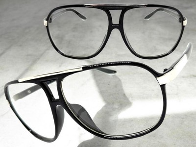 Men's Classic Vintage 80s Retro Hip Hop Style Clear Lens EYE GLASSES Black Frame