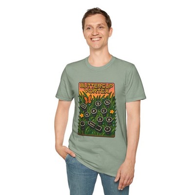 Unisex Softstyle T-Shirt Typewriter Meadow Grass Butterfly Spring Folktronic