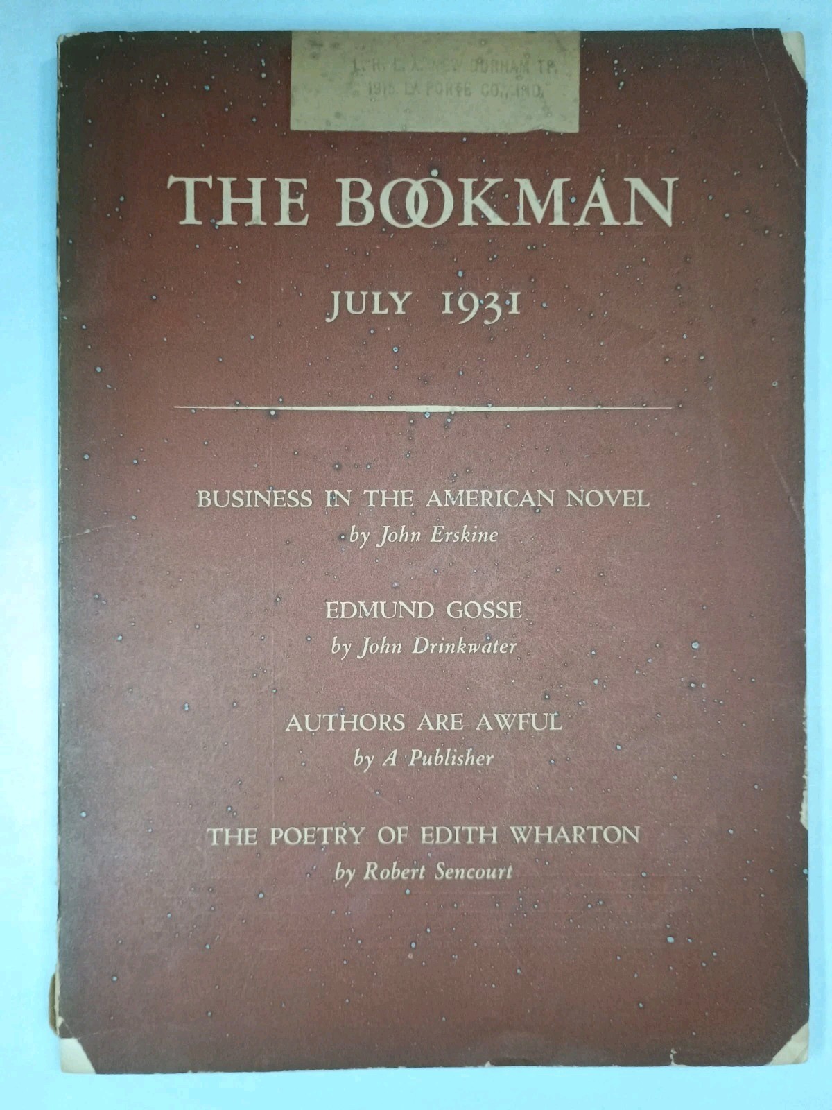 The Bookman July 1931 Magazine Vol LXXIII No 5
