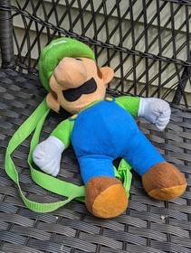 2011 Nintendo Super Mario Bros Luigi 18" Plush Backpack NES SNES N64 Wii Switch