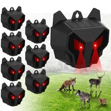 2025 8Pack Solar Nocturnal Animal Ultrasonic Repeller Coyote Deterrent Outdoo...