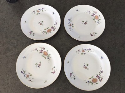 Richard Ginori Dinner Plate Set 4 Porcelain Oriente Pattern Floral Pure Gold Rim