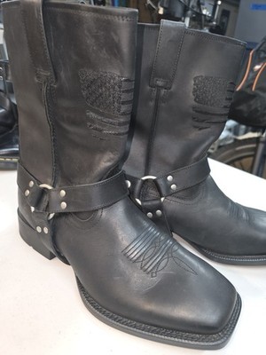 Ariat Men's Western Boots Black Leather American Flag Embroidery Harness 12EE