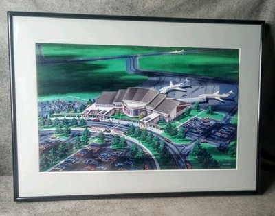 Professionally Framed Architectural Rendering  Joplin Regional Airport Terminal