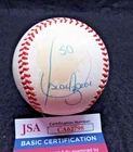 Oscar Azocar (D. 2010) Signed OAL Bobby Brown Baseball JSA COA Yankees