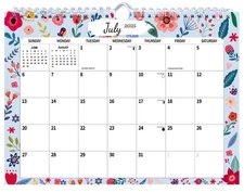 2026 Wall Calendar, Hanging Spiral Calendar Calendar Wall 11" x 8.5" Flowers