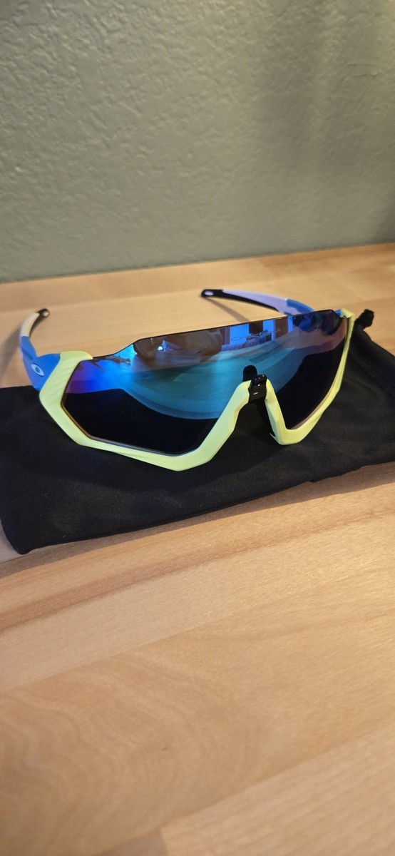 Oakley Flight Jacket Sunglasses Custom Prizm Sapphire Lens | eBay