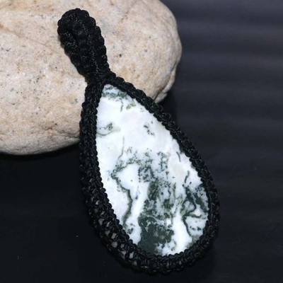 Macrame Thread Tree Agate Pendant 2.1'' Classic Timeless Gift Most Beautiful GW
