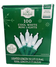 Clear Mini LED Light String 100 Count Christmas Cool White GREEN Wire Wedding