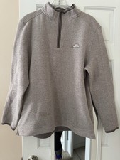 Weird Fish Fleece Mens Large Brown 1/4 Quarter Zip Jumper Outdoor Hiking