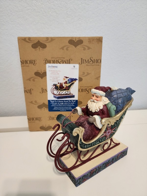 Jim Shore 2021 Limited Edition Santa "Ready for A Journey Around The World"