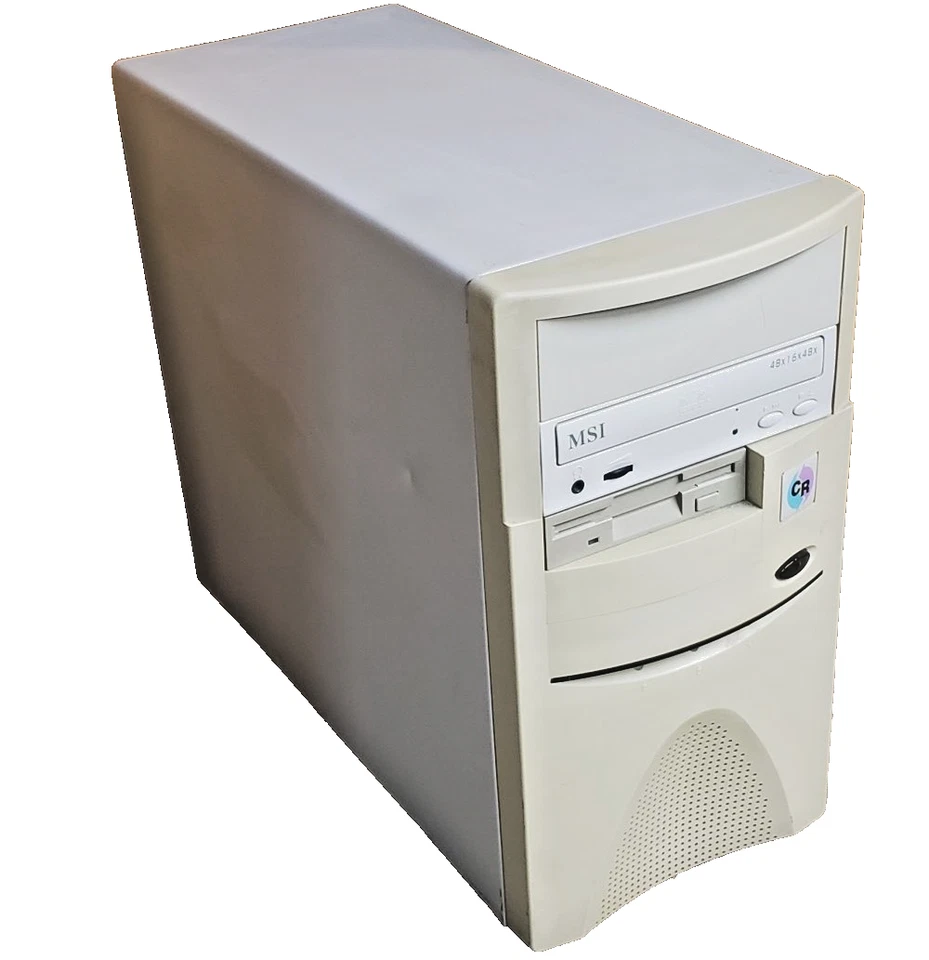 复古 1998 迷你塔式电脑,AMD K6-2 400,3D 实验室 AGP,CD-RW,USB 2.0,Windows 98 SE — 第 2/4 张图片
