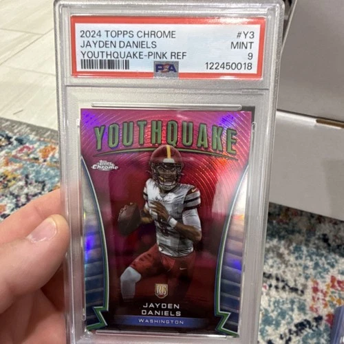 2024 Topps Chrome Youthquake Jayden Daniels Rookie Pink Refractor #Y-3 PSA 9