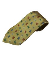 Robert Talbott Gold Tie Floral Design USA Made Necktie 100 Silk