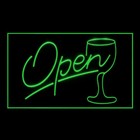 Script OPEN Glass Cocktails Alcoholic Bar Display LED Light Sign Home Decoration