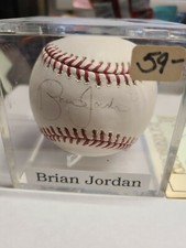 AUTOGRAPHED BASEBALL BRIAN JORDAN ST LOUIS CARDINALS SLIGHTLY FADED