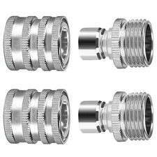 3/4 Inch GHT Garden Water Hose Connector Stainless Steel Quick Connect Fitting