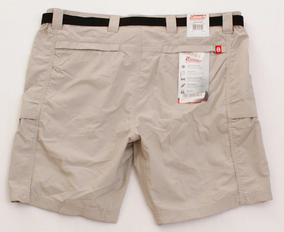 Pantalones Cortos Carga Coleman Cemento Frente Plano Nylon con Cinturón Para Hombre Nuevos con Etiquetas Foto 2 de 2