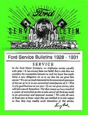 Ford Modèle A Service Réparation Bulletins Manuel 1928 1929 1930 1931 Car Camion